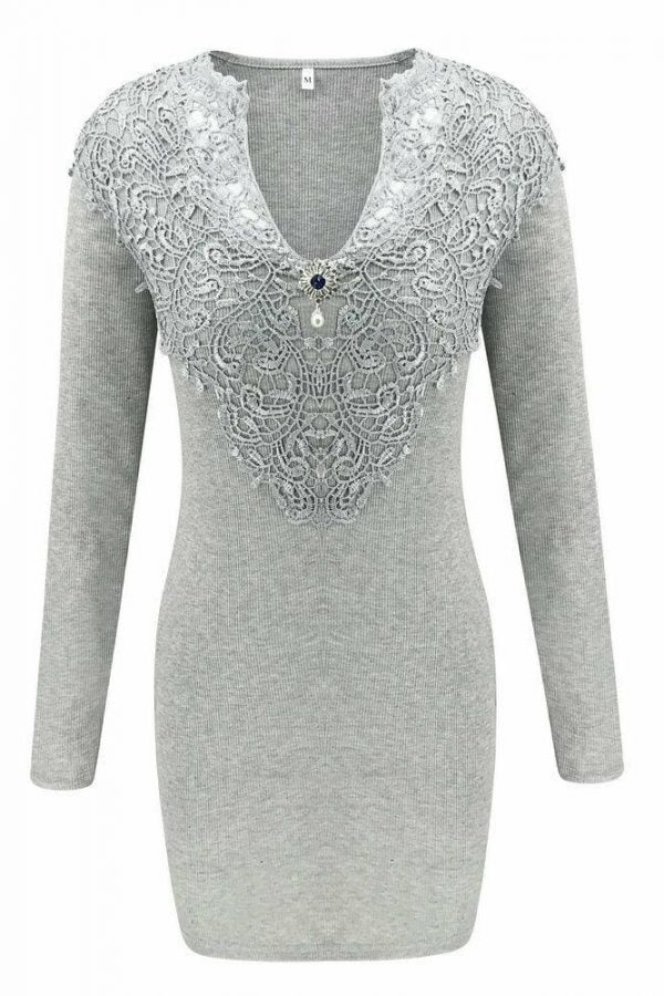 The Best Fashion Women Knitted Bodycon Jumper Dress Ladies Autumn Winter Long Sleeve Casual Slim Fit Sweater Tops Dress Online - Takalr