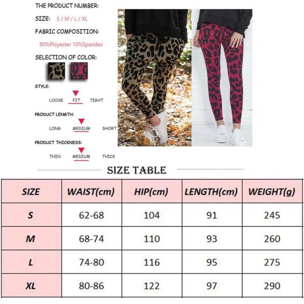 The Best Fashion Women Ladies Leopard Print Trousers Ladies Sports Running Leggings Slim Skinny Casual Pencil Pants Online - Takalr