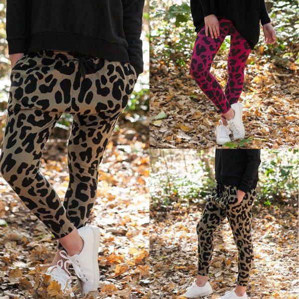 The Best Fashion Women Ladies Leopard Print Trousers Ladies Sports Running Leggings Slim Skinny Casual Pencil Pants Online - Takalr