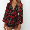 The Best Fashion Women Ladies Long Sleeve Boho Floral Playsuit Bodycon Holiday Party Summer Beach Jumpsuit&Romper Trousers New Online - Takalr