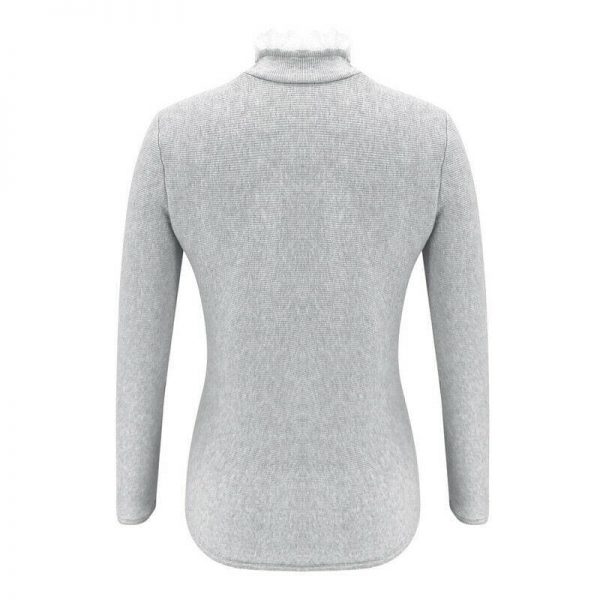 The Best Fashion Women Ladies Long Sleeve Lace Hollow T-shirt Turtleneck Pearl Top Autumn Winter Warm Casual Tee T-shirts Online - Takalr