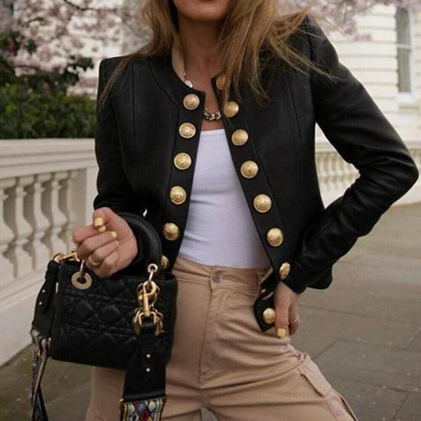 The Best Fashion Women Ladies Short Jacket OL Suit Breasted Coat Casual Long Sleeve Slim Fit Blazer Top Coat Outwear Tops Online - Takalr