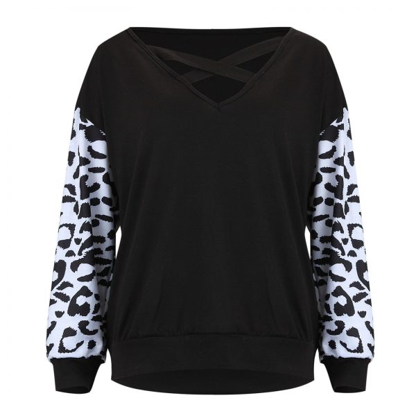 The Best Fashion Women Leopard Print Long Sleeve Loose Blouse Shirt Pullover Jumper Autumn Winter Casual Tops Shirt Online - Source Silk