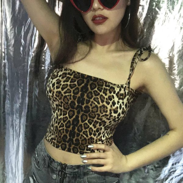 The Best Fashion Women Leopard Print Sleeveless Summer Bustier Crop Top Vest Tube Tank Top Blouse Short Shirt Online - Takalr