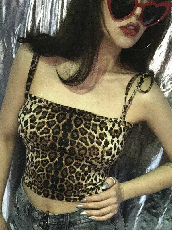 The Best Fashion Women Leopard Print Sleeveless Summer Bustier Crop Top Vest Tube Tank Top Blouse Short Shirt Online - Takalr