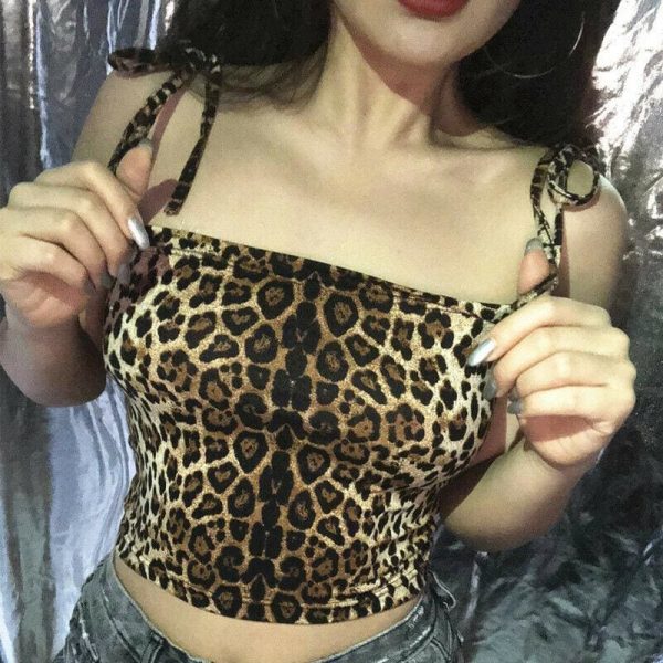 The Best Fashion Women Leopard Print Sleeveless Summer Bustier Crop Top Vest Tube Tank Top Blouse Short Shirt Online - Takalr