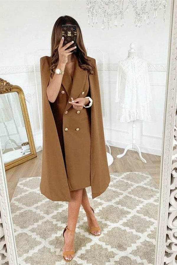 The Best Fashion Women Long Poncho Cape Coat Jacket Office Work Casual Blazer Suit Shawl Plus Cloak Cardigan Career Outwear Online - Takalr