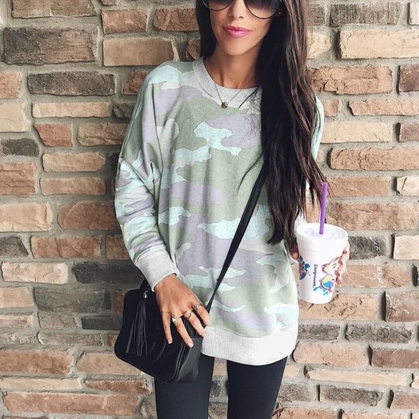 The Best Fashion Women Long Sleeve Baggy Hoodies Pullover Ladies Autumn Winter Casual Top Jumper Camouflage Sweatshirt Hot Online - Takalr