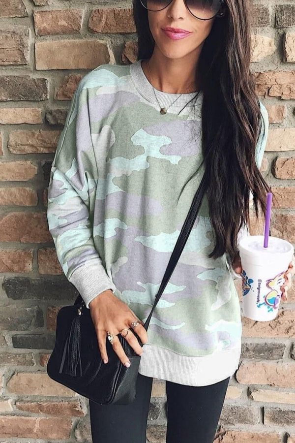 The Best Fashion Women Long Sleeve Baggy Hoodies Pullover Ladies Autumn Winter Casual Top Jumper Camouflage Sweatshirt Hot Online - Takalr