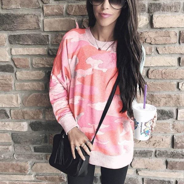 The Best Fashion Women Long Sleeve Baggy Hoodies Pullover Ladies Autumn Winter Casual Top Jumper Camouflage Sweatshirt Hot Online - Takalr