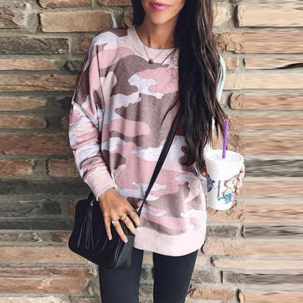 The Best Fashion Women Long Sleeve Baggy Hoodies Pullover Ladies Autumn Winter Casual Top Jumper Camouflage Sweatshirt Hot Online - Takalr