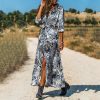 The Best Boho Floral Maxi Dress Ladies Casual Autumn Loose Sundress Online - Takalr