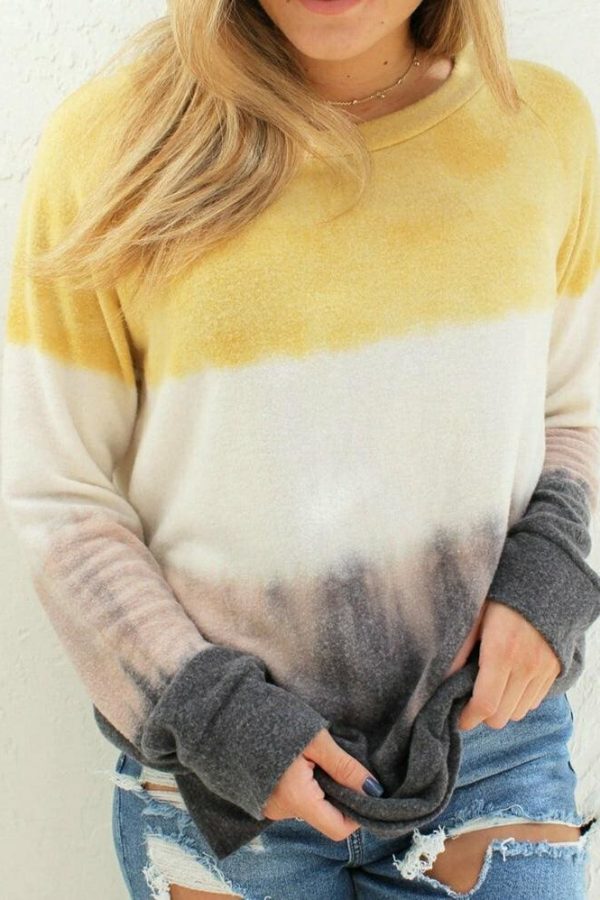 The Best Fashion Women Long Sleeve Gradient Hoodies Sweater Ladies Winter Casual Loose Tops Pullover Sweatshirt Blouse Online - Takalr