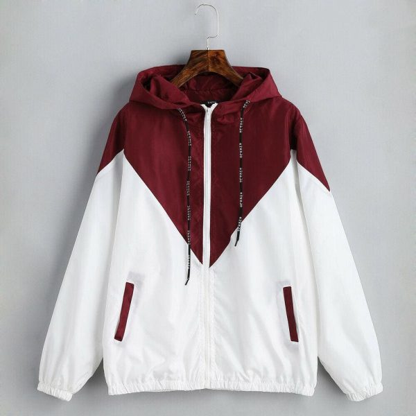 The Best Fashion Women Long Sleeve Hoodie Windbreaker Hooded Zip Sport Tracksuit Top Autumn Casual Loose Slim Fit Exercise Sweatshirts Online - Takalr