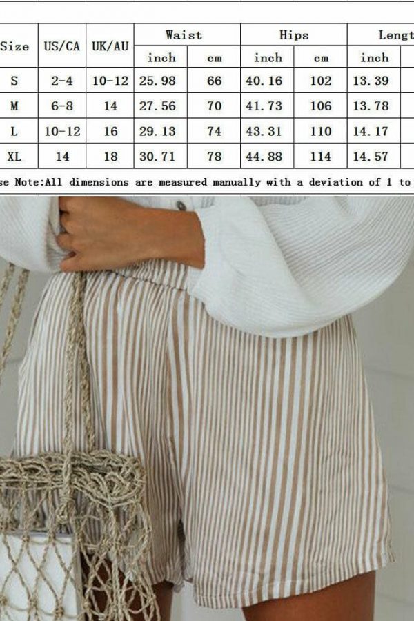 The Best Fashion Women Loose High Waist Casual Bow Knot Trousers Floral Lace Beach Gym Stripe Elastic Waistband Hot Shorts Online - Takalr