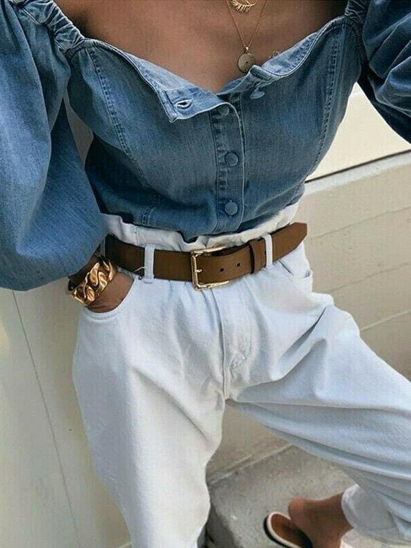 The Best Fashion Women Loose Off Shoulder Blouse Denim Lantern Sleeve Blouse Shirt Ladies Tops Big Size Baggy Vintage Shirt Female Blusas Online - Source Silk