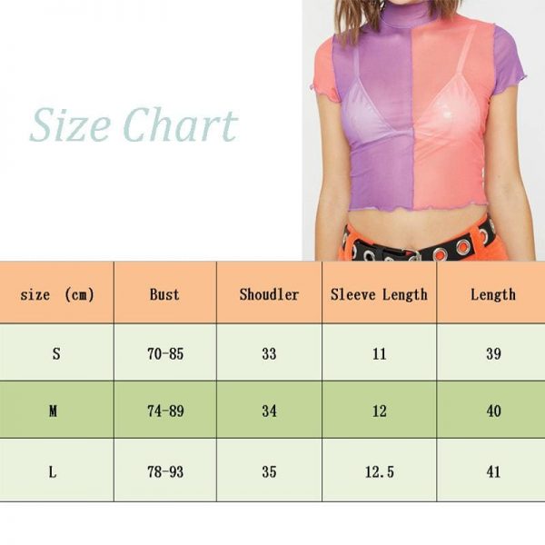 The Best Fashion Women Mesh Sheer See-through Crop Top Casual Shirts Blouse Sexy Ladies Summer Short Sleeve Crew Neck Shirts Online - Source Silk