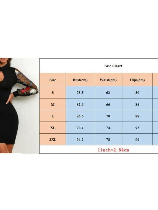 The Best Fashion Women Office Wear Dress Bodycon Casual Ladies Boho Floral Long Sleeve Lace Mesh Sexy Pencil Dress Online - Source Silk