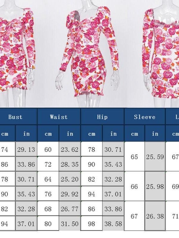 The Best Fashion Women Retro Tunic Long Sleeve Floral Print Bodycon Dresses Summer Beach Sexy Ladies Vintage Dress Online - Source Silk