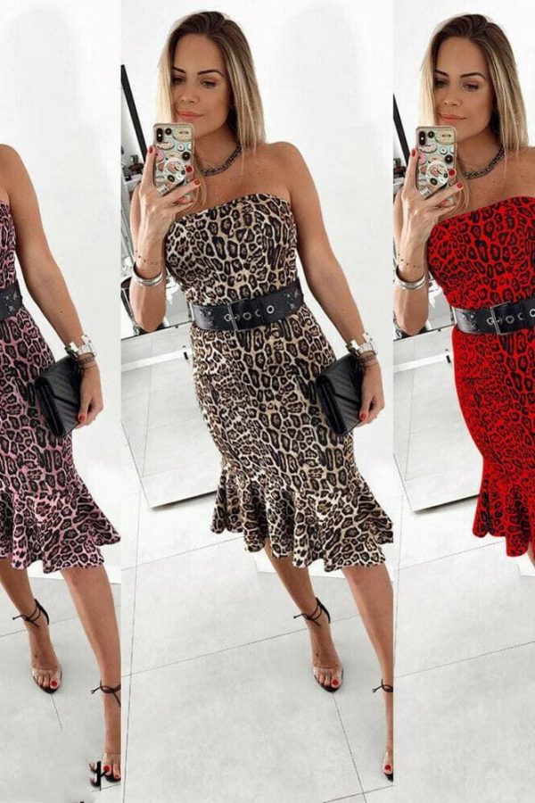 The Best Fashion Women Sequin Sleeveless Summer OL Ladies Off Shoulder Boho High Waist Casual Party Formal Dress Sundress Online - Takalr