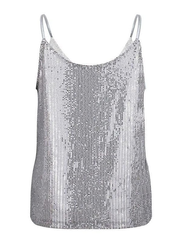 The Best Fashion Women Sequined Bling Shiny Tank Tops Summer Sexy Ladies Sleeveless Casual Tank Top Shirt Vest Cami Online - Source Silk