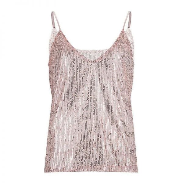 The Best Fashion Women Sequined Bling Shiny Tank Tops Summer Sexy Ladies Sleeveless Casual Tank Top Shirt Vest Cami Online - Source Silk