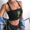 The Best Fashion Women Sexy Hot Summer Buckle Vest Boob Tube Crop Top Bralet Sheer Dragon Embroidery Stylish Cami Tank Top Online - Takalr