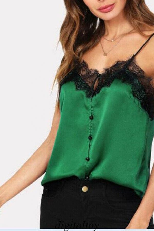 The Best Fashion Women Sexy Lace Trim Off Shoulder Vest Blouse Ladies Casual Summer Beach Sleeveless Slip Tops Shirt Online - Takalr