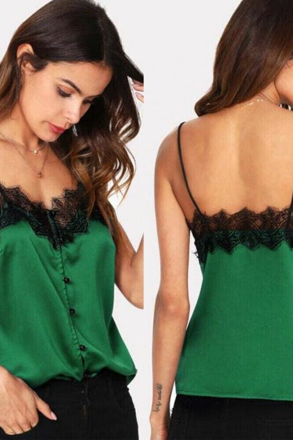 The Best Fashion Women Sexy Lace Trim Off Shoulder Vest Blouse Ladies Casual Summer Beach Sleeveless Slip Tops Shirt Online - Takalr