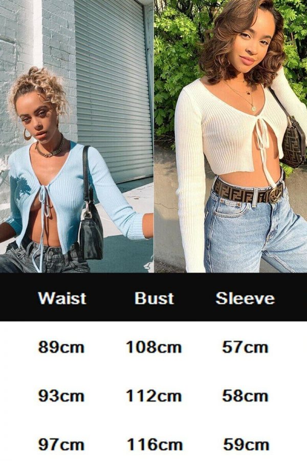 The Best Fashion Women Sexy Open Chest Bow Long Sleeve Tops Crop Tees Exposed Navel Slim Hot Summer Beach Holiday Unique Shirts Online - Takalr