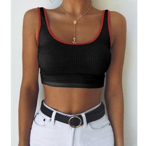 The Best Fashion Women Sexy Summer Casual Bandage Sleeveless Sport Gym Bra Running Comfort Stretch Athletic Vest Top Online - Takalr