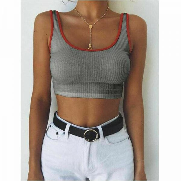 The Best Fashion Women Sexy Summer Casual Bandage Sleeveless Sport Gym Bra Running Comfort Stretch Athletic Vest Top Online - Takalr