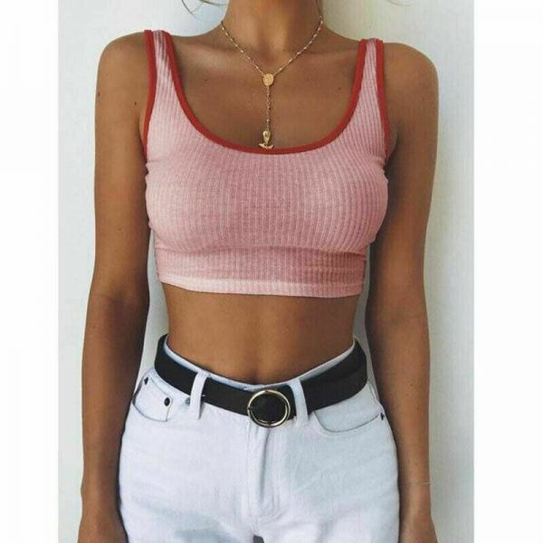 The Best Fashion Women Sexy Summer Casual Bandage Sleeveless Sport Gym Bra Running Comfort Stretch Athletic Vest Top Online - Takalr