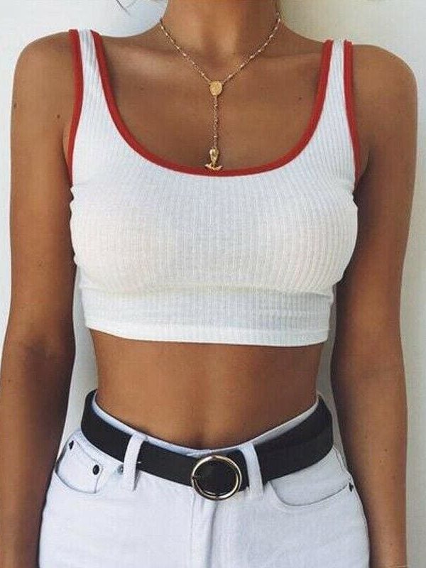 The Best Fashion Women Sexy Summer Casual Bandage Sleeveless Sport Gym Bra Running Comfort Stretch Athletic Vest Top Online - Takalr