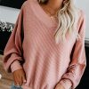 The Best Fashion Women Sexy Wrap V Neck Long Sleeve Knitted Sweater Knitwear Ladies Loose Jumper Outwear Tops Pullover Streetwear Online - Takalr