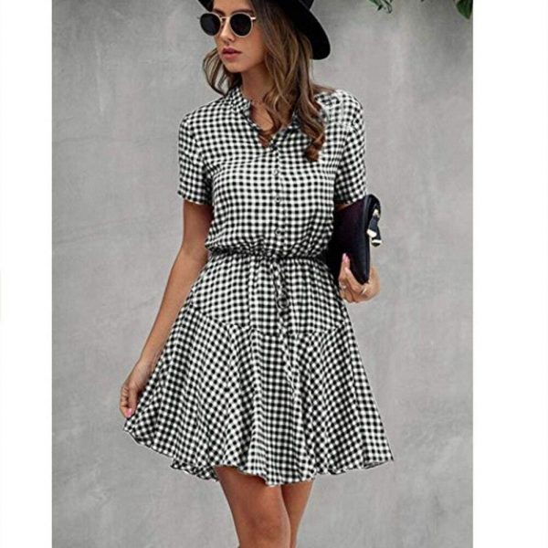 The Best Fashion Women Short Sleeve Stripe T Shirt Dress Elegant High Waist Loose Summer Dress Ladies Office Lady OL Dersses Streetwear Online - Takalr