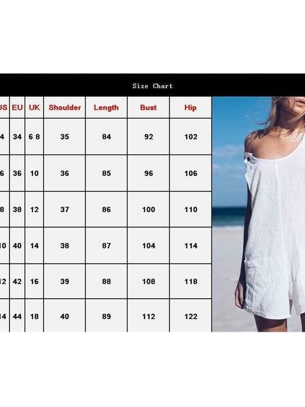 The Best Fashion Women Sleeveless Linen V-Neck Pockets Rompers Summer New Ladies Solid Playsuits Holiday Casual Playsuit Plus Size Online - Takalr