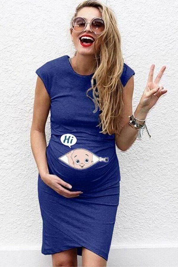 The Best Fashion Women Sleeveless Pregnant Maternity Bodycon Comfy Dress Nursing Pregnancy Breastfeeding Casual Dress Online - Takalr