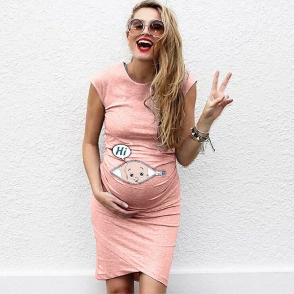 The Best Fashion Women Sleeveless Pregnant Maternity Bodycon Comfy Dress Nursing Pregnancy Breastfeeding Casual Dress Online - Takalr