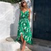 The Best Fashion Women Sleeveless Print Boho Dress Bandage V neck Beach Summer Dress Club Party Sexy Long Maxi Dresses Online - Takalr