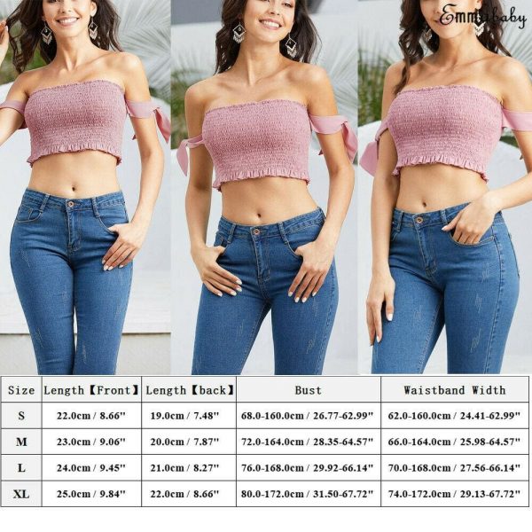 The Best Fashion Women Sleeveless Summer Bustier Crop Top Vest Elastic Tube Ladies Casual Beach Tank Top Blouse Shirt Online - Takalr