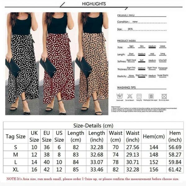 The Best Fashion Women Summer Beachwear Floral Print Casual High Waist Wrap Long Loose Asymmetric Skirt Online - Takalr