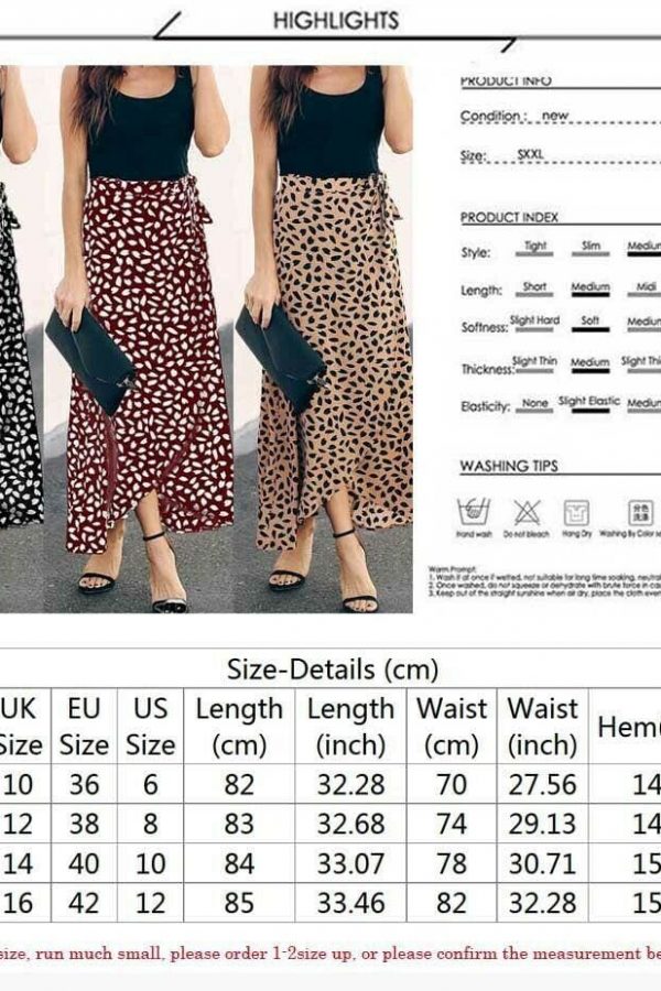 The Best Fashion Women Summer Beachwear Floral Print Casual High Waist Wrap Long Loose Asymmetric Skirt Online - Takalr