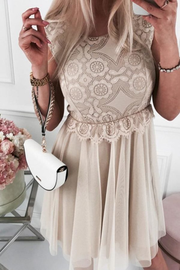 The Best Fashion Women Summer Boho Lace Bridesmaid Short Dress Summer Ladies Casual A-line Formal Party Beach Dress Sundress Online - Takalr