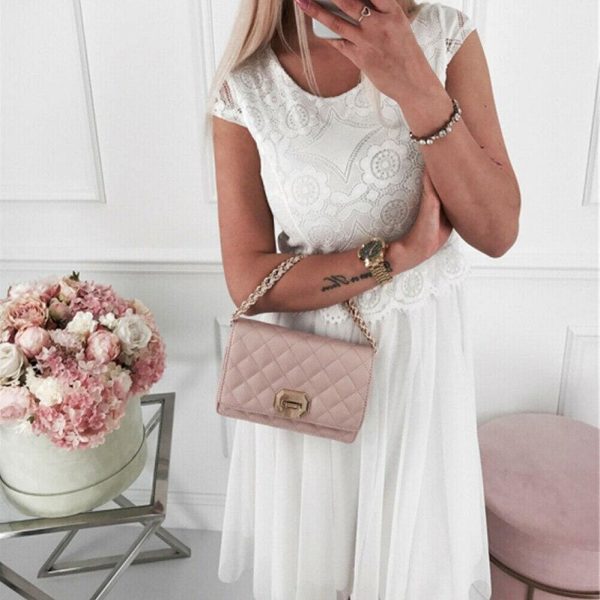 The Best Fashion Women Summer Boho Lace Bridesmaid Short Dress Summer Ladies Casual A-line Formal Party Beach Dress Sundress Online - Takalr