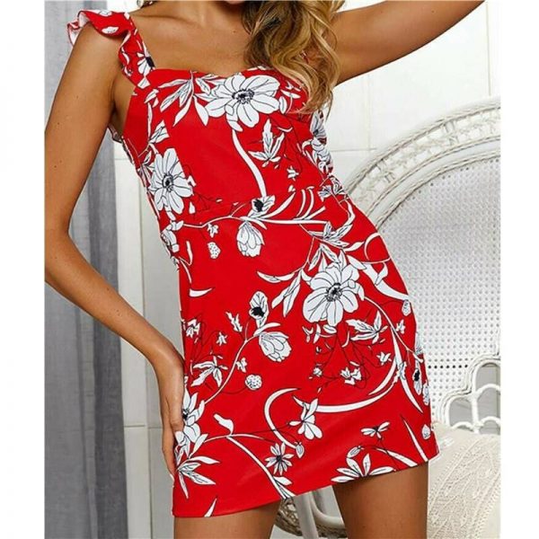 The Best Fashion Women Summer Boho Short Mini Dress Sexy Ladies Casual Bodycon Sleeveless Beach Dresses Sundress Online - Takalr