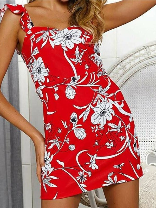 The Best Fashion Women Summer Boho Short Mini Dress Sexy Ladies Casual Bodycon Sleeveless Beach Dresses Sundress Online - Takalr