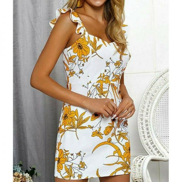 The Best Fashion Women Summer Boho Short Mini Dress Sexy Ladies Casual Bodycon Sleeveless Beach Dresses Sundress Online - Takalr