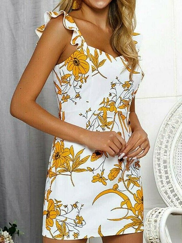 The Best Fashion Women Summer Boho Short Mini Dress Sexy Ladies Casual Bodycon Sleeveless Beach Dresses Sundress Online - Takalr