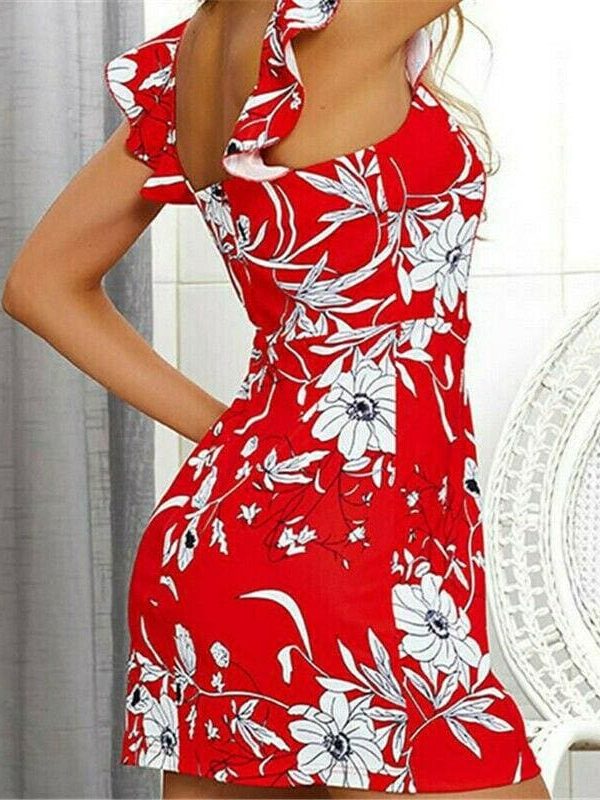 The Best Fashion Women Summer Boho Short Mini Dress Sexy Ladies Casual Bodycon Sleeveless Beach Dresses Sundress Online - Takalr